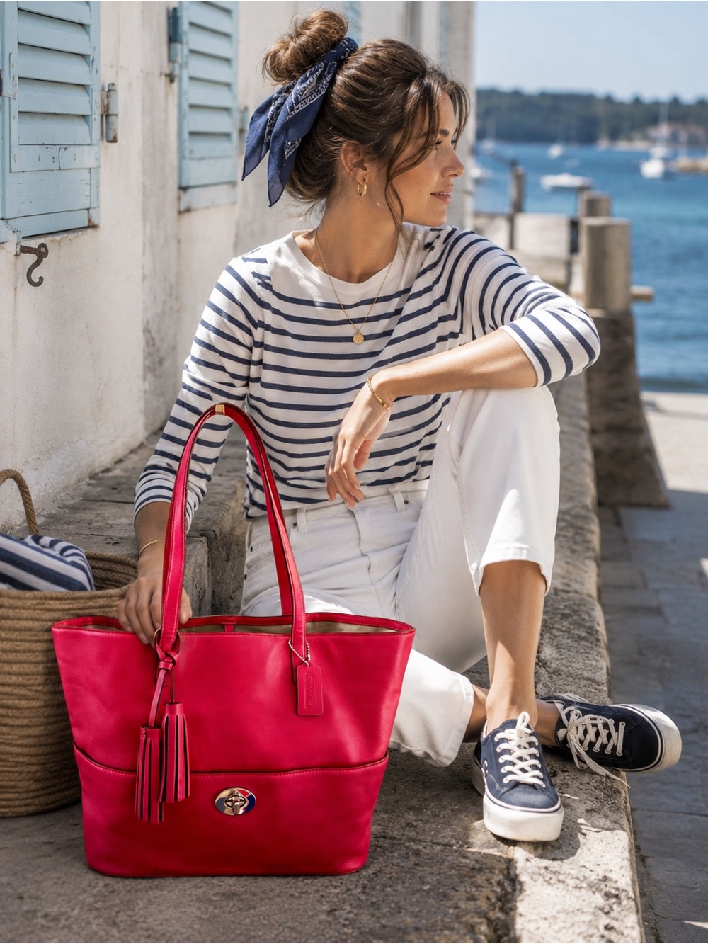 Coach Legacy Turn Lock Pocket Raspberry Tote F1393 In Buttery Luxurious Leather